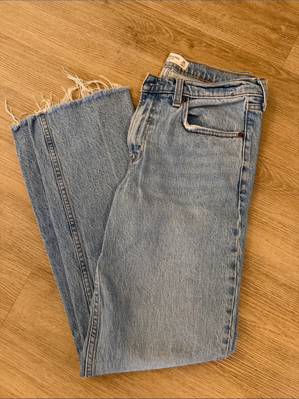 Abercrombie & Fitch Light Blue Straight-Leg Women's Jeans